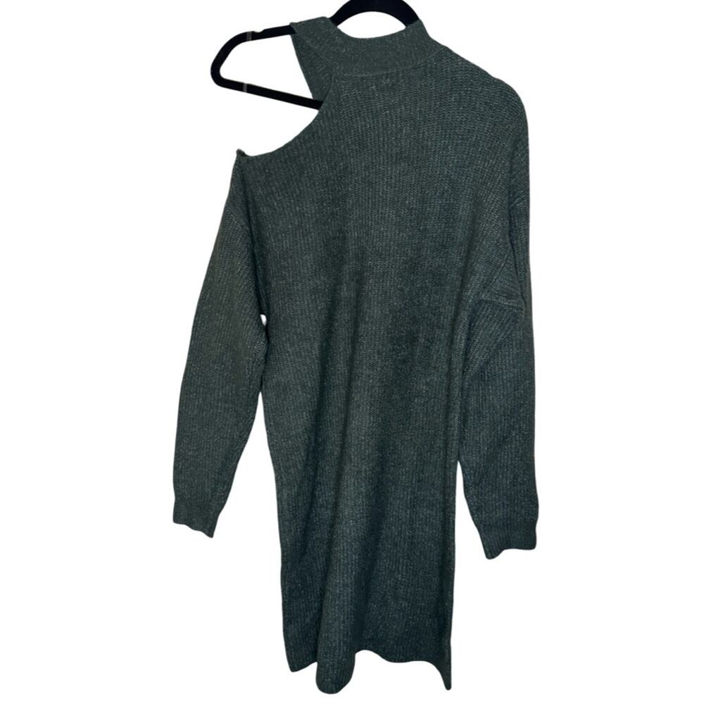 STITCHDROP Knit Cut Out Sweater Dress - Forest Frog Green Size L - Picture 5 of 6